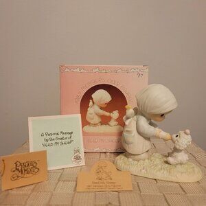VINTAGE PRECIOUS MOMENTS FIGURINE "FEED MY SHEEP" 1987 SPECIAL EDITION